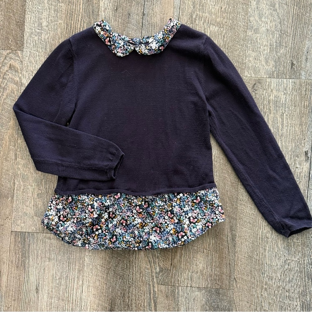 H&M Floral Twofer Girls Sweater